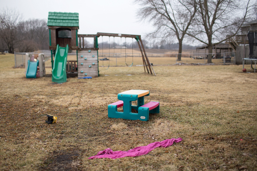 A playset backs up to a field at a home daycare in Madrid, Iowa on Thursday, January 19, 2017. KC McGinnis for Spectrum