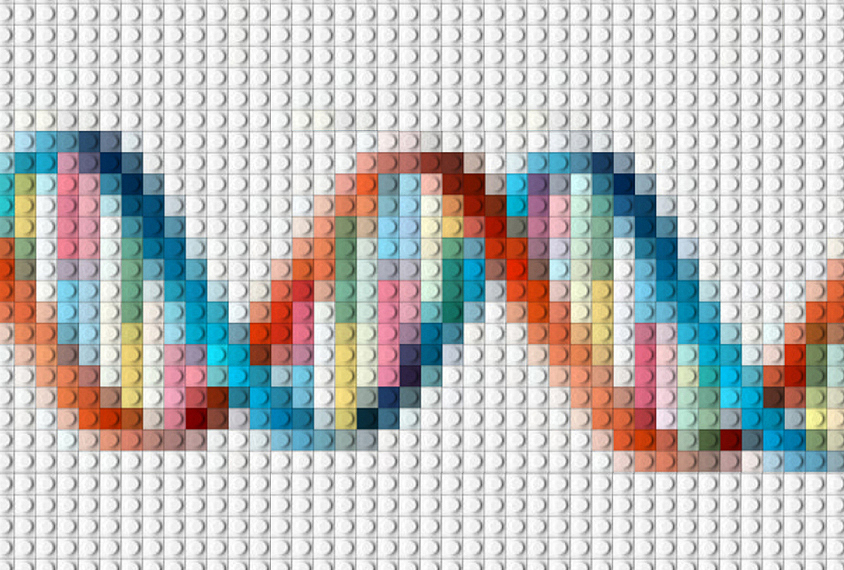 Illustration of DNA in cross stitch pattern