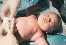 Newborn child in hospital